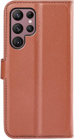 T Tersely Case Cover for Samsung Galaxy S23 Ultra (2023), Premium Protective PU Leather Wallet Case with Card Slots for Samsung Galaxy S23 Ultra 6.8″- Brown