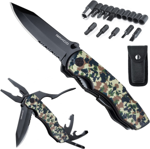 RAXCO Camping Hiking Pocket Knife Folding Multitool Gifts for Him Dad Men Screwdrivers Set Rigid Pouch