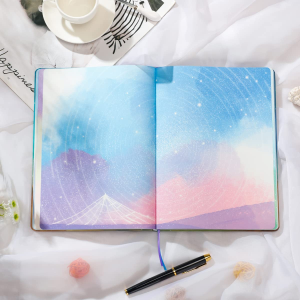 SIIXU Starry Sky Writing Journal for Women, Men, Unique Colorful Blank Notebook for Daily Notes, Gratitude, Dreams or Planning, 7.5” X 10.2″, 160 Pages, 2 Bookmarks, Large, Hardcover, Unlined