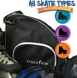 Athletico Ice & Inline Skate Bag – Premium Bag to Carry Ice Skates, Roller Skates, Inline Skates for Both Kids and Adults