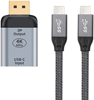 Cablecc USB-C Type C Female Source to Displayport DP Sink HDTV Adapter 4K 60Hz 1080P for Tablet & Phone & Laptop 10Gbps 100W Cable