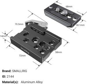 SMALLRIG Quick Release Clamp and Plate for Arca Swiss Standard – 2144