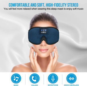 MUSICOZY Sleep Headphones Bluetooth 5.2 Headband Sleeping Headphones Sleep Mask, Wireless Music Eye Mask Sleep Earbuds for Side Sleeper Men Women Cool Tech Gadget Unique Gift Office Travel