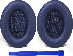 Solowit® Replacement Earpads Cushions for Bose Quietcomfort 35 (QC35) & Quiet Comfort 35 II (QC35 Ii) Headphones, Ear Pads with Softer Leather, Noise Isolation Foam, Added Thickness (Midnight Blue)