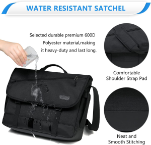 Messenger Bag for Men,Vaschy Water Resistant 14/15.6/17In Laptop Satchel Crossbody Shoulder Bag for Work,School,Business