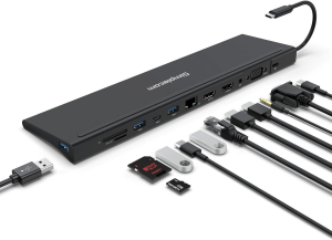 Simplecom CHN622 USB-C 12-In-1 Multiport Docking Station Laptop Stand