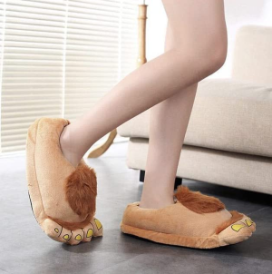 Trendy Funny Retro Savage Monster Plush Slippers