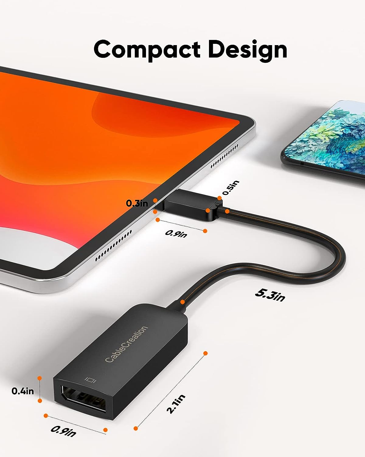 USB C to DisplayPort Adapter 8K@60Hz 4K@144Hz 2K@165Hz HDR, CableCreation  USB Type C to DP Converter, Compatible with Oculus Rift S, MacBook Pro/Air  2020, Valve Index, iPad Pro, S20, Aluminum 