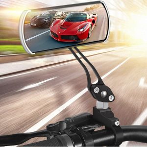1 Pair Bicycle Bike Rearview Mirror Accessories Handlebar Mount Set Rectangular Cycling 360 Adjustment 10Mm Diameter Screw Glass Mountain Side Rear View Left Right 2 Pcs Rotatable Safe Universal Arrow Sport Scooter Adjustable Electric Motorcycle (Black)