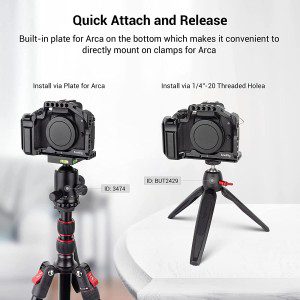 Smallrig M50 /M50 Mark II/M5 Cage (Upgraded), Aluminum Alloy Video Film Movie Making Rig with Integrated Grip and NATO Rail for Canon M50 /M50 II /M5-2168C