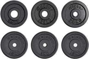 Meteor Essential Cast Iron Weight Plate 25.4Mm Hole, Standard Plate Weightlifting Plate for Dumbbells, Barbell, Weight Lifting, Bench Press