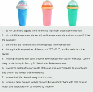 Slushie Maker Cup Quick Freeze Magic Squeeze Cup Milkshake Cup Ice Cream Maker (3, Green)