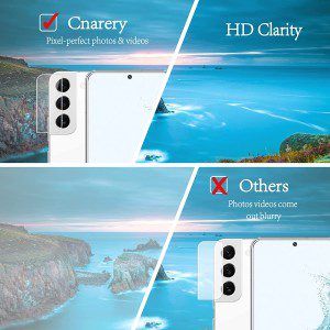 [2+2 Pack]Cnarery Screen Protector for Samsung Galaxy S22 and Camera Lens Protector, 0.2 Mm Ultra Thin Tempered Glass Fingerprint Support Easy Installation