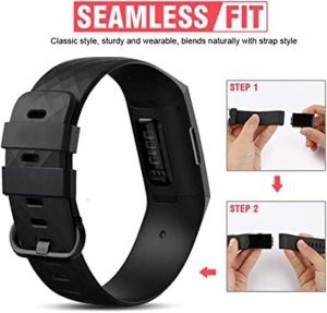 T Tersely Replacement Bands for Fitbit Charge 4/3,Charge 4 SE/3 SE Fitness Activity Tracker, Silicone Fitbit Charge 3/3 SE Waterproof Sport Band Strap Bracelet Fitness Wristband