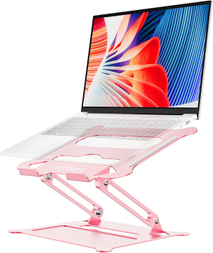 Urmust Laptop Notebook Stand Holder Adjustable Ultrabook Stand Riser Portable Compatible with Macbook Air Pro HP Dell XPS Lenovo All Laptops 10-15.6″(Blue)