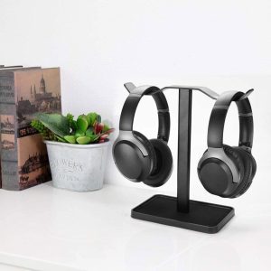 [Super Stable] Neetto HS908 Dual Headphones Stand for Desk, Aluminum Alloy & Metal Gaming Headsets Holder Hanger for Sennheiser, Sony, Audio-Technica, Bose, Beats, Akg, Display Mount