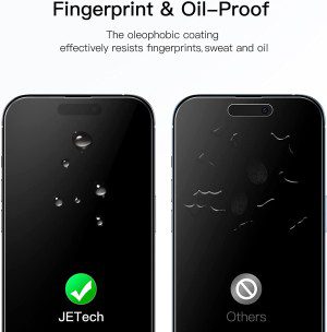 Jetech Full Coverage Screen Protector for Iphone 14 Pro 6.1-Inch, 9H Tempered Glass Film Case-Friendly, HD Clear, 3-Pack