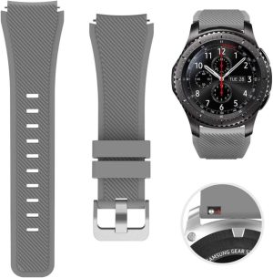 Sport Band for Samsung Galaxy Watch 3 45Mm / Samsung Gear S3 Frontier Classic Band, MH MOIHSING 22Mm Soft Silicone Metal Buckle Replacement Wristband Sport Strap for Galaxy Watch 46Mm