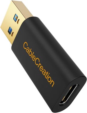 USB to Type C 3.1 Gen 2 Adapter 5Gbps, Cablecreation USB 3.0 a Male to USB-C Female Converter Data & Charging for Oculus Quest 2 VR Link, Logitech Streamcam, Macbook, Ipad, Galaxy S22+/S22/S21/S10, PC