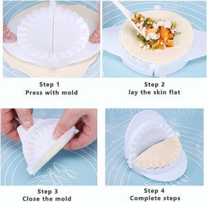 Emousport 4Pcs/Set Press Ravioli Dough Pastry Pie Dumpling Maker Gyoza Mold Mould Tool 4 Size Easy Eco Friendly Dumpling Mould