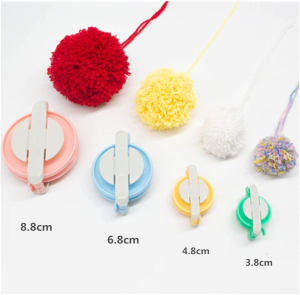 Set of 4 Pom Pom Makers,Pompom Maker Tool Set for Fluff Ball Weave DIY Wool Yarn Knitting Craft Project for Kids and Adult +1 Pcs Scissors(38Mm,48Mm,68Mm,88Mm)