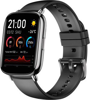 Smart Watch Fitness Tracker 1.69″ Touch Screen Waterproof 24 Sports Modes with Body Temperature Heart Rate Blood Oxygen Monitor Sleep Quality Tracker 15 Days Battery Life Call & APP Message Reminder for Iphone Android Phones