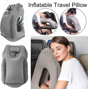 Yotsuba Travel Pillow, Inflatable Air Cushion Travel Pillow for Airplane Office Nap Neck Head Chin