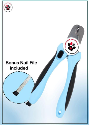 PAWFECTION PARADISE Dog Nail Clippers with Nail Filer Stainless Steel Pet Nail Clippers and Slip Resistance Trimmers for Medium and Large Dogs with Safety Guard to Avoid Over-Cutting Professional Grooming Tool for Dog Cats