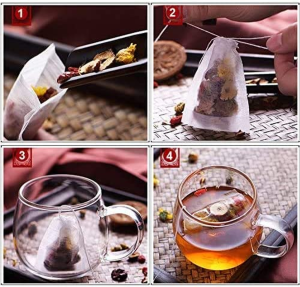 100 Pcs Tea Filter Bags,Disposable Empty Loose Leaf Tea Bags (3.54 X 2.75 Inch)