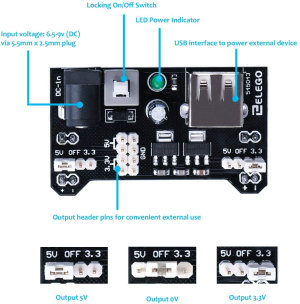 ELEGOO Electronic Fun Kit Bundle with Breadboard Cable Resistor, Capacitor, LED, Potentiometer for Arduino (235 Items)