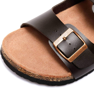 Summer Sandals Cork Footbed Leather Beach Slip-On Flats Contoured Insole Sandals Women Men Mick