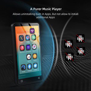 MP3 Player with Bluetooth and Wifi, 4″ Full Touch Screen MP4 MP3 Player with Spotify, Android Streaming Music Player with Pandora, Portable Hifi Walkman Digital Audio Player with Speaker (Black)