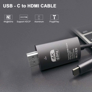 HEYMIX USB C to HDMI Cable, 4K@60Hz HDMI to USB- C, USB C to HDMI Adapter [Thunderbolt 3 Compatible for Macbook Pro 2022/2021, Macbook Air/Ipad Pro 2022, Surface Book 2, Galaxy S22 (6FT/1.8M)