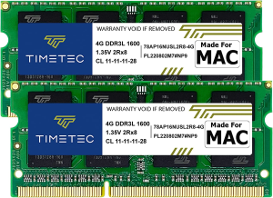 Timetec 16GB Kit(2X8Gb) Compatible for Apple DDR3L 1600Mhz for Mac Book Pro(Early/Late 2011,Mid 2012), Imac(Mid 2011,Late 2012,Early/Late 2013,Late 2014,Mid 2015), Mac Mini(Mid 2011,Late 2012) MAC RAM