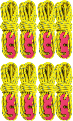 TRIWONDER Reflective Guyline, Tent Cord Nylon Paracord Rope with Guyline Adjuster for Camping Tent, Outdoor Packaging (Yellow)