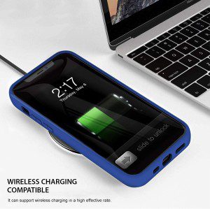 ZUSLAB Nano Silicone Case for Iphone 12 Pro 6.1″ & Iphone 12 6.1″ Shockproof Gel Rubber Bumper Protective Cover – Cobalt Blue