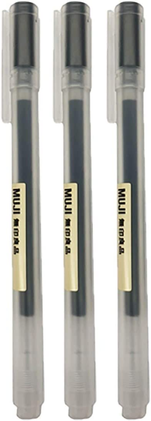 Muji Gel Ink Ball Point Pen, Black, 0.5Mm, Pack of 3 (Japan Import)