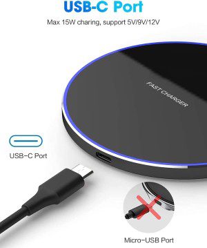 Wireless Charger Fast Wireless Charging Pad 20W Max Compatible with Iphone 11 12 13 14 15 Pro Max/12 13 Mini/Xs Max/Xr/Xs/X/8/8Plus,Galaxy S23/S22/S21/S20/Note 20/10, Airpods Pro Etc. (No AC Adapter)