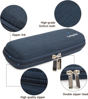 YOUSHARES Insulin Cooler Travel Case – Small Handy Medication Diabetic Insulated Organizer Portable Cooling Bag for Insulin Pen and Diabetic Supplies (Navy Blue)