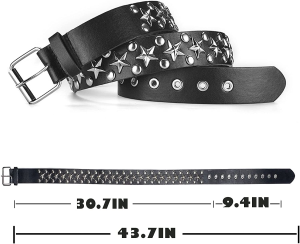 CWCYYDSYY Studded Belts Punk Hip Hop Faux Leather for Jeans Pants