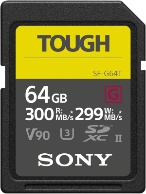 Sony SF-G 64GB Tough Series UHS-II SD Memory Card, Black