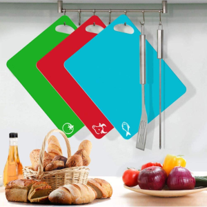 Valuehall Plastic Cutting Board 6 Pcs Flexible Cutting Board Chopping Board Non Slip Easy Hanging Boards with Food Icons Perfect for Chopping Vegetables Meat Fish Chicken V7093