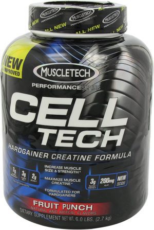 Creatine Monohydrate Powder | Muscletech Cell-Tech Creatine Powder | Post Workout Drink | Creatine Supplements for Men & Women | Fruit Punch, 2.72 Kg (56 Servings)