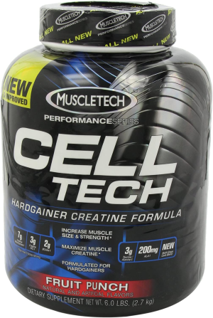 Creatine Monohydrate Powder | Muscletech Cell-Tech Creatine Powder | Post Workout Drink | Creatine Supplements for Men & Women | Fruit Punch, 2.72 Kg (56 Servings)