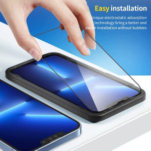 Smartdevil Screen Protector for Iphone 14 and Iphone 13/13 Pro【Full Coverage】【Case Friendly】Tempered Glass Film with Installation Tool, High Definition,9H Hardness Shockproof, Anti-Scratch -2 Pack