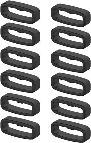 T Tersely 12 Pack 20Mm Loops Fastener Ring for Garmin Vivoactive 3 & Music Band, Forerunner 245 645/ Fitbit Versa 1 2 3 SE Lite Sense Strap, Replacement Secure Rings for Fenix 6S 5S Bands Holder Loop