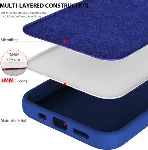 ZUSLAB Nano Silicone Case for Iphone 12 Pro 6.1″ & Iphone 12 6.1″ Shockproof Gel Rubber Bumper Protective Cover – Cobalt Blue