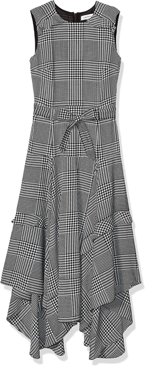 Calvin Klein Women’S Crew Neck Dress with Ruffle