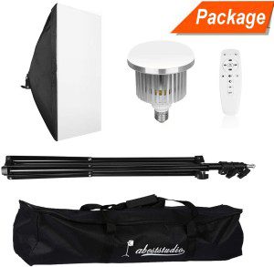 Abeststudio Photography Continuous Lighting Kit 85W 3200K-5500K Bi-Color Dimmable LED Softbox Lighting Kit with 3 Color Temperature for Photo Shooting, Portrait, Video