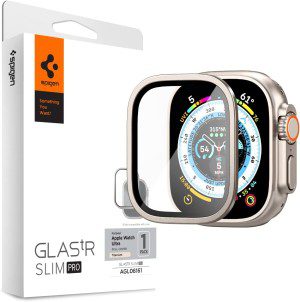 SPIGEN EZ Fit Glas.Tr Slim Screen Protector Designed for Apple Watch Ultra 2/149Mm 9H Tempered Glass Screen Protector [2-Pack] – Clear